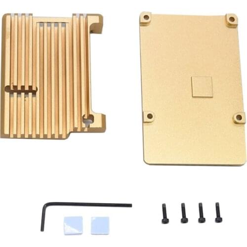 Aluminum Heatsink Case Rapid Heat Dissipation Cooling Shell For Raspberry Pi 4 No Cooling Fan Metal Case