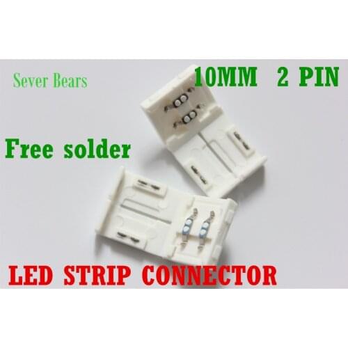 C102 10pcs/lot 10mm 2pin connector For 5050 5630 single color LED strip LED PCB board connector wire