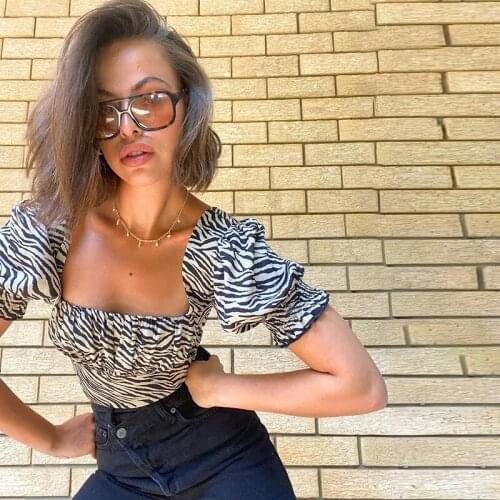 SEASONS Summer Fashion Short Sleeve Square Collar Female T-Shirt New 2021 Casual Slim Wild Basic Black Striped T-Shirt ASTS82862