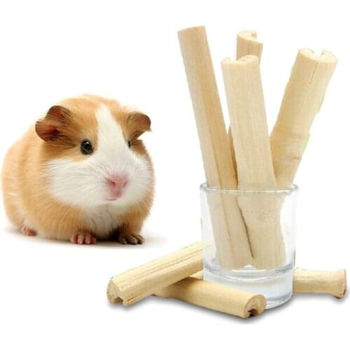Hamster Rabbit Teeth Grinding Natural Wooden Tree Stick Minerals Molar Chew Toys Pet Supply