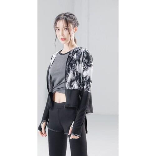Yoga Crop Top Jacket Womens Autumn Winter Clothes Red Sports Long Sleeve Running Mujer Camisetas