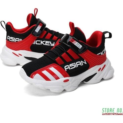 Children Red Shoes Boys Running Casual Sneakers Student Kids Summer Size 5 8 12 13 Years Old Popular Mesh Footwear Chunky Winter