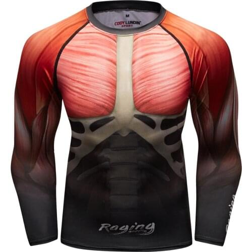 Factory Hot Sale quick dry Full Printing Fitness Long Sleeves Rash Guard Fashion Gym T Shirt