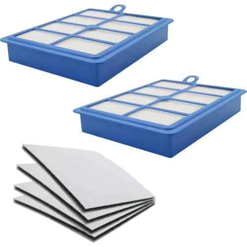 Washable 2PCS dust Hepa Filter H12 H13+4PCS Motor cotton filter for Philips Electrolux AEG Vacuum Cleaner replacement parts