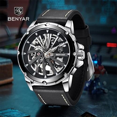 BENYAR 2021 New Modern Design Luxury Brand Mechanical Automatic Watch Mens Accessory Stainless Steel Reloj Hombre Waterproof