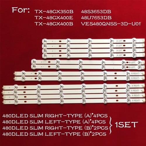 100% NEW LED Backlight strip 480DLED_SLIM for TX-48CX350B TX-48CX400E TX-48CX400B 48S3653DB 48U7653DB VES480QNSS-3D-U01