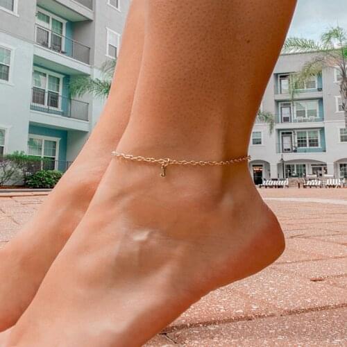 Personalized Multiple Letter Number Stainless Steel NK Chain Adjustable Anklets for Women Girls Customized Jewelry Trendy Gifts