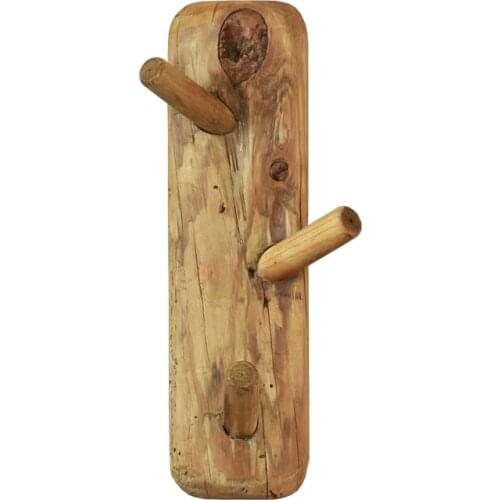 Recyclable wood wall hanger cloth hook nostalgic home decoration coat living room rack pine worm hole