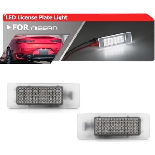Fits For Nissan GT-R Leaf Maxima Rogue/Rogue Sport SMD White Canbus Rear Led Number License Plate Lights Lamps