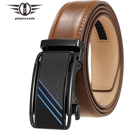 Natural Cowhide Belt For Men Hard Rust-proof Alloy Buckle Without Interlayer Real Leather Business Belt Mens Accessories B748