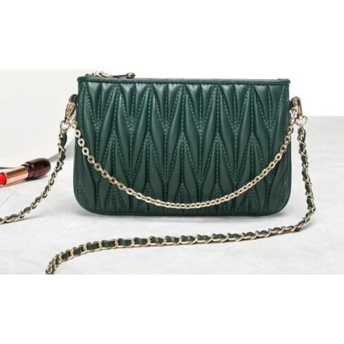 LOMANTINA Luxury Brand Tote 2021 Fashion New High Quality Sheepskin Pleated Womens Designer Gold Chain Shoulder Messenger Bags