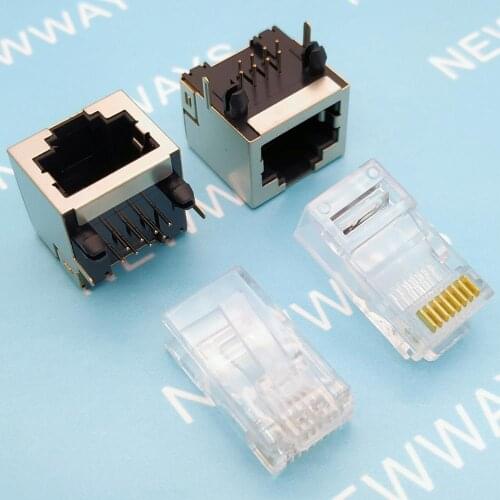 20Pcs/Lot Rj45 Copper Case Network Socket 56-8P8C Without Lamp And Crystal Head 8Pin Combination Packages