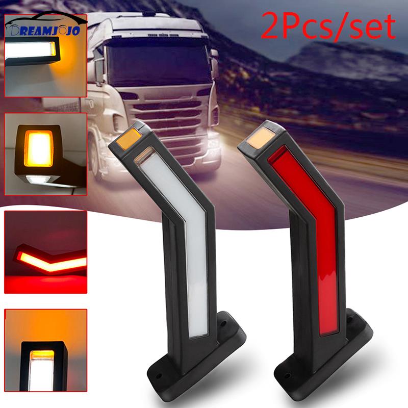 2Pcs Car Truck Trailer Side Marker LED Lights Outline Lamp Van Dynamic Red Amber White