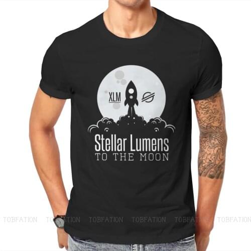 To The Moon XML O Neck TShirt Stellar Crypto XLM Coin Cryptocurrency Pure Cotton Classic T Shirt Men Clothes New Design