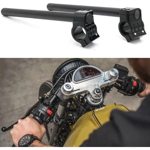 Motorcycle Clip-on Handlebar 22mm fits 31 32 33 35 36 37 39 41 43 50 51mm Fork Tube CNC Steering Wheel Cafe Racer Clip On Bars