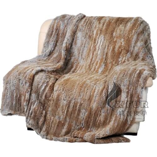 CX-D-15/Z 150X200CM Custom Made Rabbit Fur Knitted Throw ~Drop Shipping