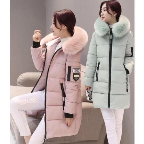 2021 Winter coats women parkas warm zipper thick fur hooded jackets woman clothing female overcoats plus size
