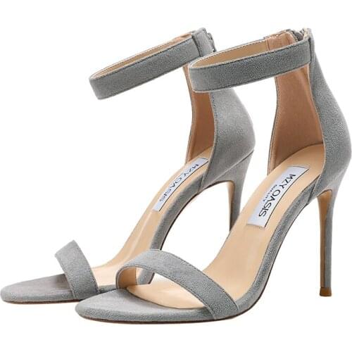 2021 Women Sandals Shoes High Heels Leather Peep Toes Buckle Strap Woman Party Spring Summer Fashion New Arrival Size 33-45