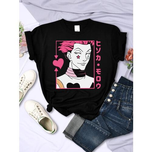 Anime Character Hisoka Printed Womens t-Shirts spring summer Loose Clothing Classic Plus t-Shirt Fashion Style Womens t Shirts