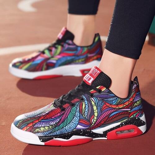 Women Sneakers Men Air Cushion Running Shoes Basket Sport Shoes Outdoor Graffiti Chunky Footwear Fashion Casual Couple Trainers