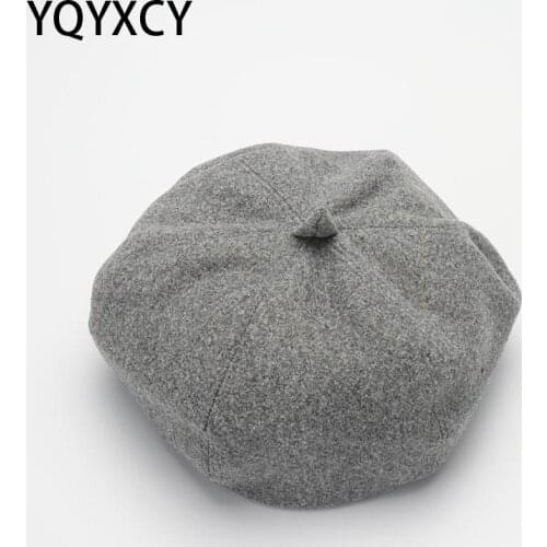 YQYXCY Winter Hats For Women Solid Plain Octagonal Newsboy Cap Men Ladies Casual Wool Hat Winter Beret Women Painter Cap