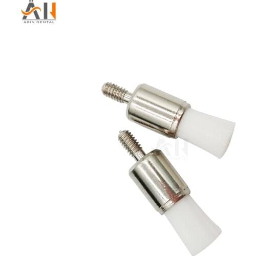 100PCS Dental polishing brush Screw style flat prophy brush Dentist Prophylaxis White nylon brush dental materials PB310