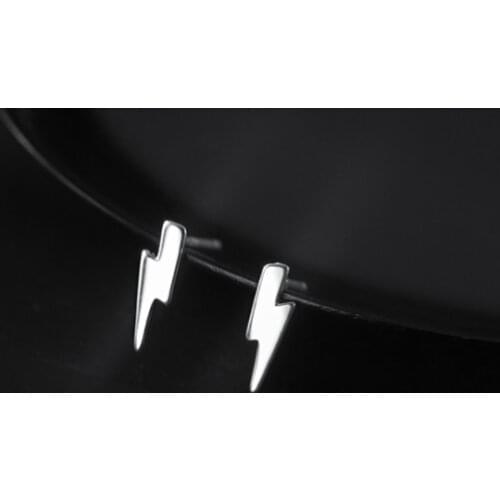 12mm*4mm REAL. 925 Sterling Silver Jewelry Black Enamel Wave Ear Stud Earrings Piercing C-G9489