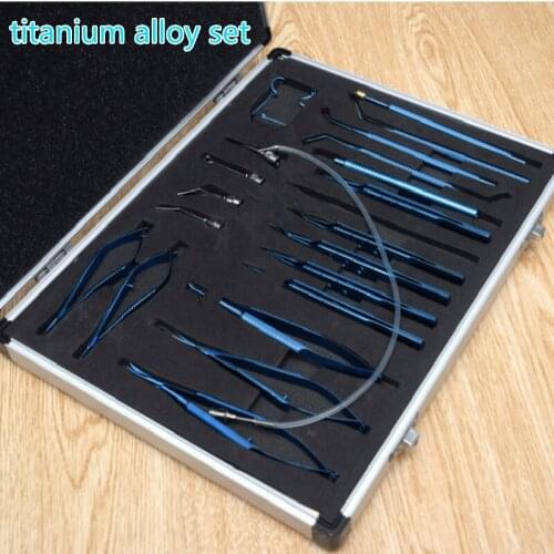 21pcs Microsurgery ophthalmic instruments cosmetology implantation surgery double eyelids scissors intraocular lens cataract