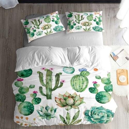 HELENGILI 3D Bedding Set Tropical plants Print Duvet cover set lifelike bedclothes with pillowcase bed set home Textiles #RD-05