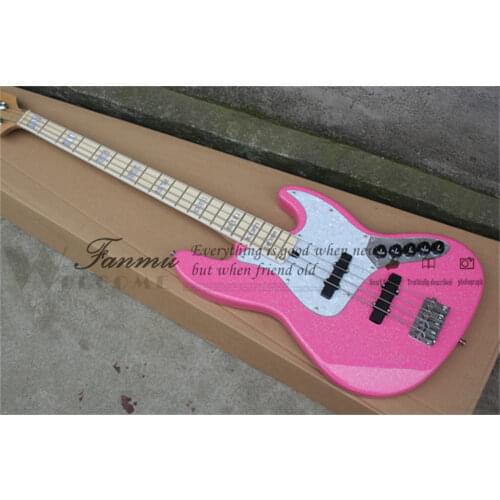 4 string bass guitar, irregular bass,maple neck set in body,rosewood fret pearl snake inlay,black button,4 swtich