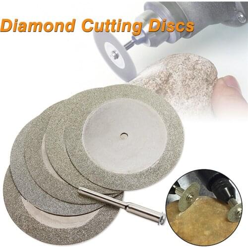 5Pcs 50mm Diamond Grinding Wheel Metal Cutting Disc For Dremel Rotary Tool Saw Blade Cutter Tool And 1 Arbor Shaft Abrasive Tool