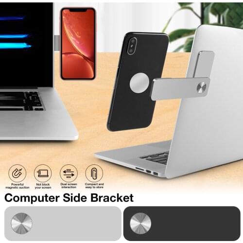 Laptop Side Mount Connect Tablet Bracket Dual Monitor Display Clip Adjustable Phone Stand Screen Support Holder