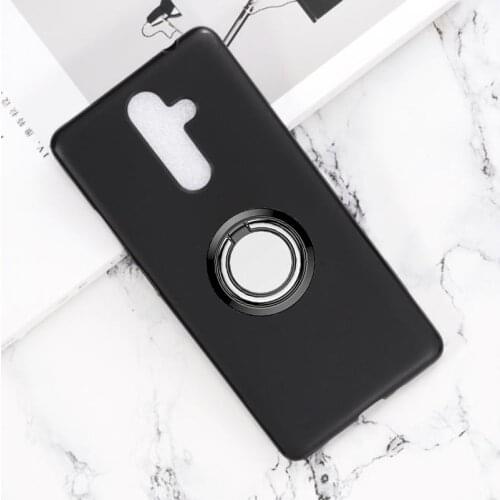 For Nokia 7 Plus Back Ring Holder Bracket Phone Case Cover Phone TPU Soft Silicone Cases for Nokia 7 Plus 6.0"