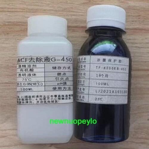 G450 Blue Glue 100ml ACF removal solution G450 LCD cable Rework Remover Hitachi Blue Glue Peelable Blue Glue Hitachi TUFFY