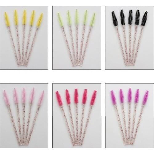 Hot 100 bag/lot 50pcs/bag Shiny Disposable Eyelash Applicator Wands eyelash Curler Brush Set Mascara Eyebrow Spoolers Comb