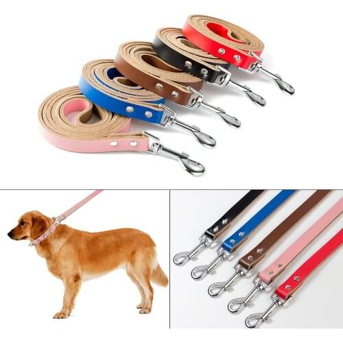 Leather Dog Leash Coleira Guinzaglio Cane Honden Riem Correa Para Perro Kopek Tasma Service Dog Accessories Leashes Hunde Leine