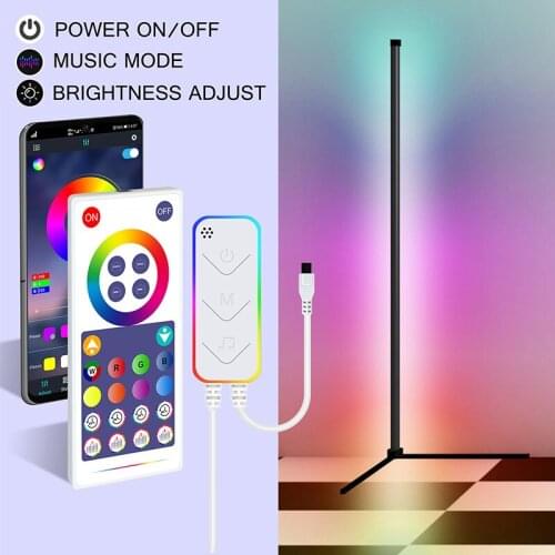 Floor Lamp 72 LED RGB Lamp Indoor Lighting Living Room Standing Smart USB Bluetooth-Compatible Lights Bedroom Bedside Decoration