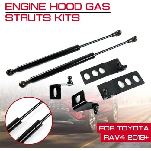 Refit Bonnet Hood Gas Shock Car Interior Hood Cover Hydraulic Rod Lift Strut Bars Support Rod For Toyota RAV4 2019