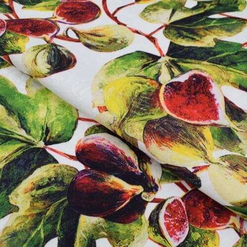 2018 new fig digital painting jacquard fabric for dress coat telas tissus au metre tecido shabby chic DIY