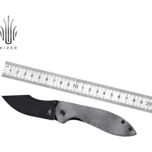 Kizer Hunting Knife V4548N1 2021 New Arrival Black Micarta Handle with Black N690 Steel Blade Outdoor Knife with Ball Bearings