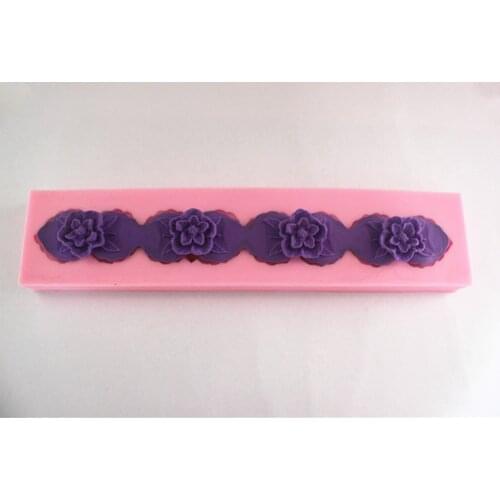 Strip flower cake molds soap chocolate mould for the kitchen baking FM113