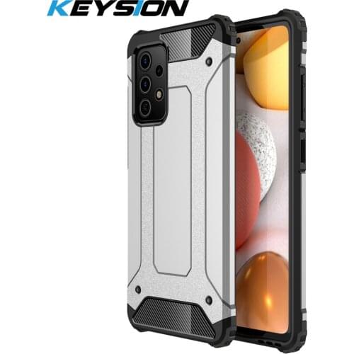 KEYSION Shockproof Armor Case for Samsung A52 5G A72 A32 A42 A12 PC + Silicone Phone Back Cover for Galaxy A51 A71 A41 A31 A21S