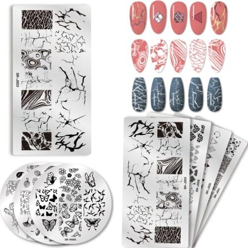 Mtssii Rectangle Stamping Plate Space Flowers Geometry Stainless Steel Nail Picture Stamp Templates Nail Art Design Image Plate