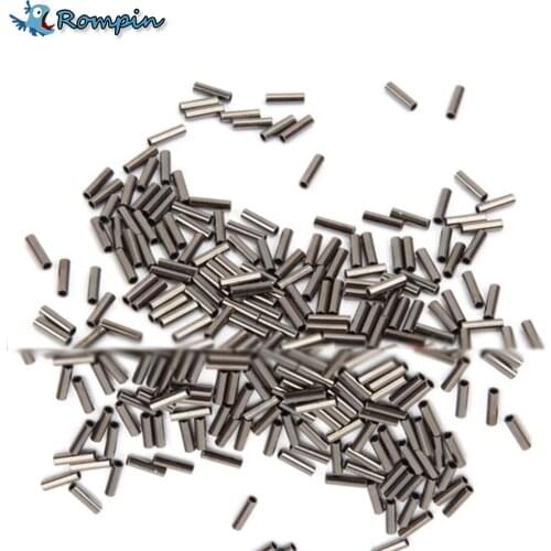 Rompin 100pcs/bag stainless steel fishing line Aluminum Crimp sleeve copper tube 1.0mm-2.8mm sea fishing accessories line tube