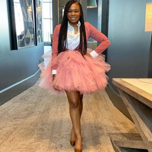 Pink Plus Size Adult Tutu Super Fluffy Girl Women Tutu Skirts Ball Gown Photo Midi Tulle Skirt Birthday Pary Clothes Dress
