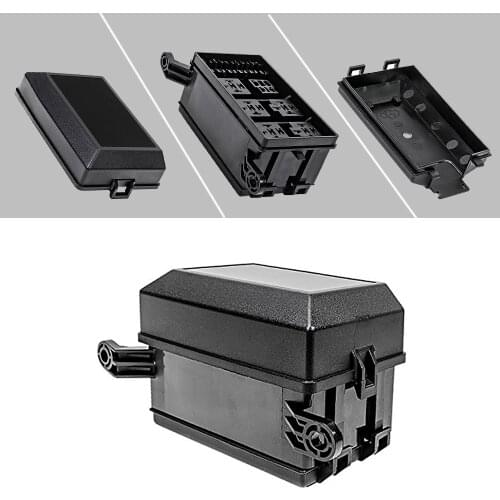 Standard 12-Slot Relay Box 6 Relays 6 ATC/ATO Fuses Holder Block with 41pcs Metallic Pins Universal for Automotive and Marine