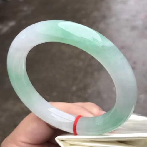 Only One !61.5MMCertified (Grade A)100% Natural Green Jadeite JADE Bracelet Women Bangle