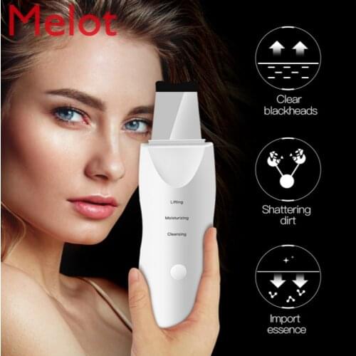 Ultrasonic Face Skin Scrubber USB Rechargeable Facial Cleaner Vibration Blackhead Removal Exfoliating Pore Cleaner Skin Scrubber