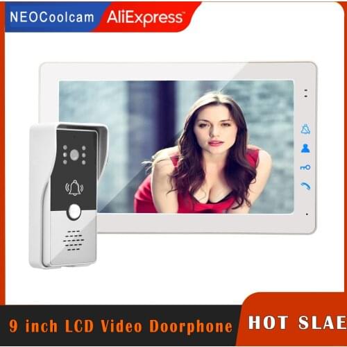 NEOCoolcam 9'' TFT LCD Wired Video Door Phone Intercom System IR Night Vision Camera Doorphone Bell Support Electric Lock Unlock