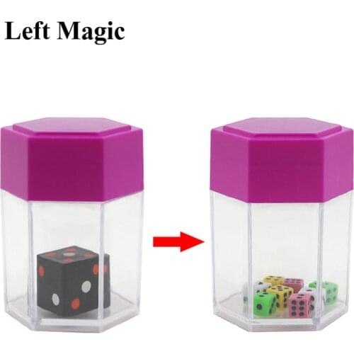 Explode Explosion Dice + Dice Thru Transparent Card Magic Tricks Easy For Kids Magic Prop Novelty Funny Toy Close-Up Performance